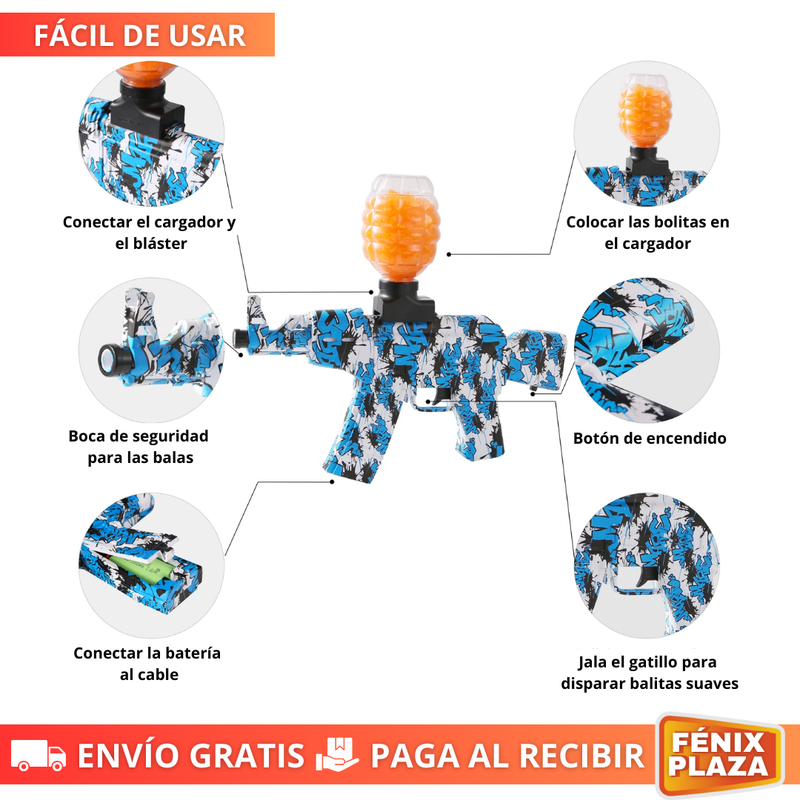 Mini Ak47 Hidrogel Recargable Eléctrica + 10 MIL BOLITAS