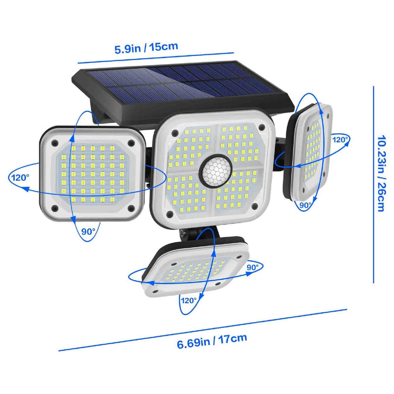 Lámpara LED con Panel Solar y Sensor Giratorio SolarBrilho®