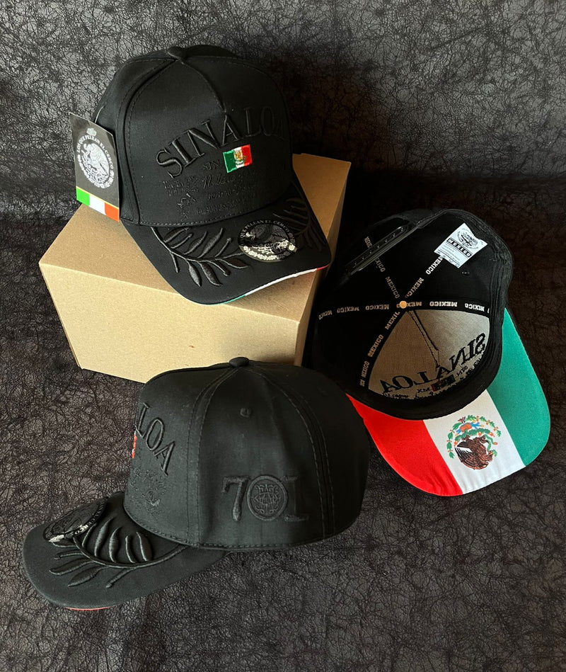 Gorra Sinaloa Negra Bordado Negro