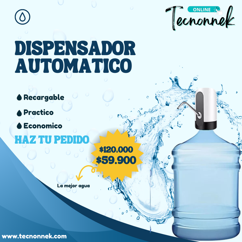 Dispensador Agua Eléctrico Recargable Botellón Usb