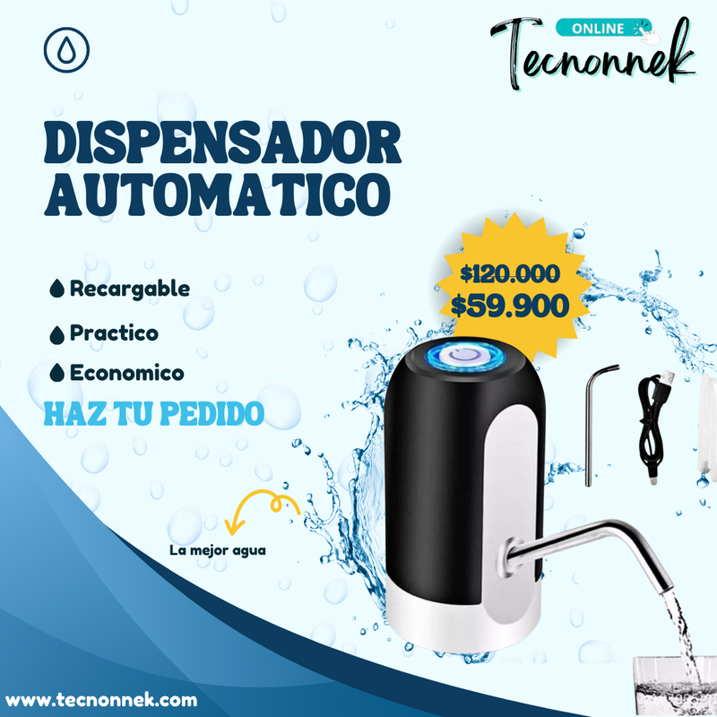 Dispensador Agua Eléctrico Recargable Botellón Usb