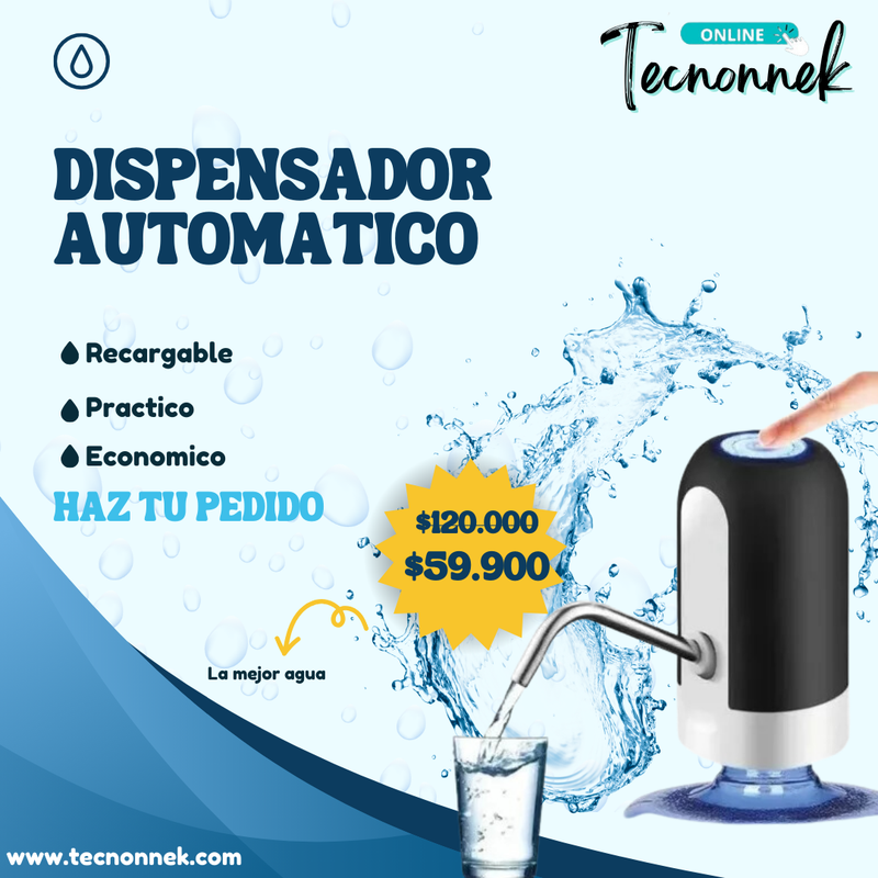 Dispensador Agua Eléctrico Recargable Botellón Usb